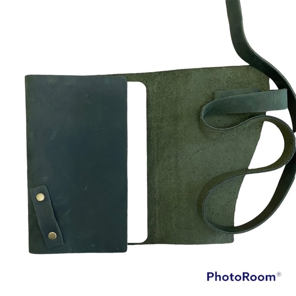 Portland Leather Goods Journal Mossy Green Brushed Leather Lined Pages New! - Picture 3 of 6